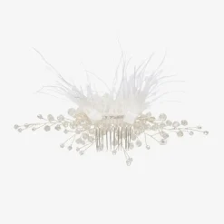 Junona Hair Accessories*Girls Crystal Bead & Feather Hair Clip