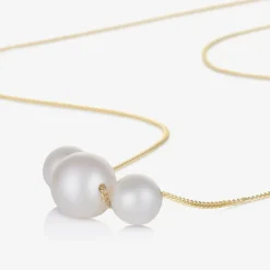 Raw Pearls Jewellery|Gifts*Girls 9ct Gold & Pearl Necklace (36cm)