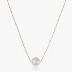 Raw Pearls Jewellery|Gifts*Girls 9ct Gold & Pearl Necklace (36cm)