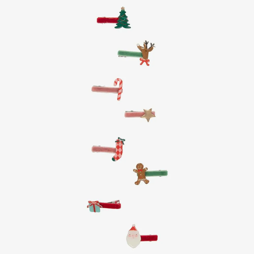 Meri Meri Hair Accessories*Girls Festive Hair Clips (8 Pack)