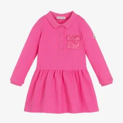 Moncler Enfant Dresses*Girls Fuchsia Pink Logo Polo Dress
