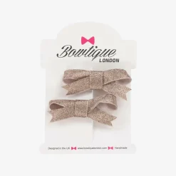 Bowtique London Hair Accessories*Girls Glittery Beige Hair Clips (2 Pack)