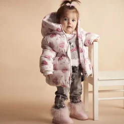 Monnalisa Boots|Boots*Girls Glittery Pink Faux Fur Boots