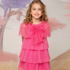 EIRENE Dresses*Girls Glittery Pink Tulle Dress