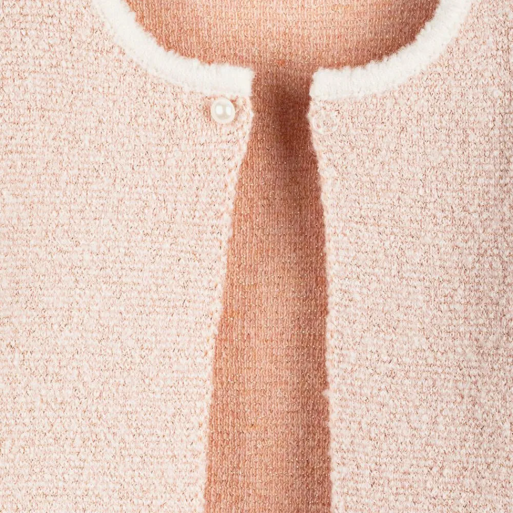 Lapin House Tops*Girls Glittery Pink Wool Knit Cardigan