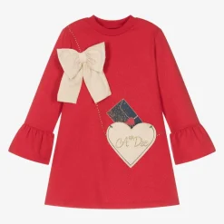 A Dee Dresses*Girls Glittery Red Cotton Handbag Dress