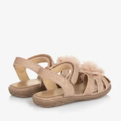 Angels Face Sandals|Sandals*Girls Glittery Rose Gold Sandals RoseGold
