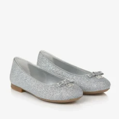 Dolce amp; Gabbana Pumps & Ballerinas|Pumps & Ballerinas*Girls Glittery Silver Leather DG Pumps