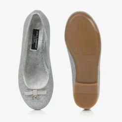 Dolce amp; Gabbana Pumps & Ballerinas|Pumps & Ballerinas*Girls Glittery Silver Leather DG Pumps