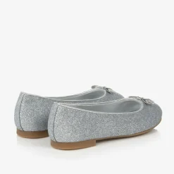 Dolce amp; Gabbana Pumps & Ballerinas|Pumps & Ballerinas*Girls Glittery Silver Leather DG Pumps