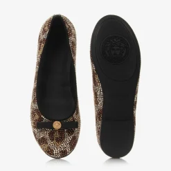 Versace Pumps & Ballerinas|Pumps & Ballerinas*Girls Gold & Brown Leopard Stud Pumps