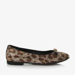 Versace Pumps & Ballerinas|Pumps & Ballerinas*Girls Gold & Brown Leopard Stud Pumps