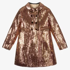 Gucci Coats & Jackets*Girls Gold & Pink Sequin Coat