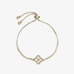 David Charles Jewellery|Gifts*Girls Gold & Ivory Clover Bracelet