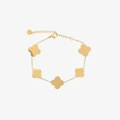 David Charles Jewellery*Girls Gold & Pink Clover Bracelet
