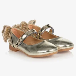Caramelo Kids Pumps & Ballerinas*Girls Gold Ballerina Shoes