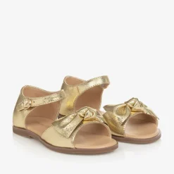 Age of Innocence Sandals|Sandals*Girls Gold Bow Leather Sandals