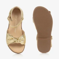 Age of Innocence Sandals|Sandals*Girls Gold Bow Leather Sandals