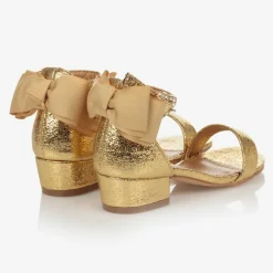 Angels Face Sandals*Girls Bow Sandals Gold