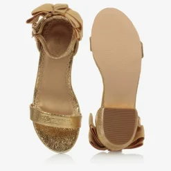 Angels Face Sandals*Girls Bow Sandals Gold