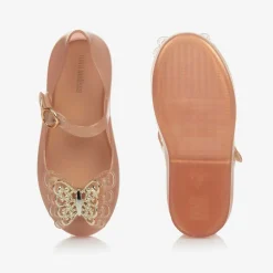 Mini Melissa Jelly Shoes|Jelly Shoes*Girls Gold Butterfly Jelly Shoes