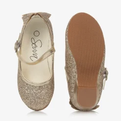 Sevva Bar Shoes|Bar Shoes*Girls Gold Glitter Butterfly Shoes