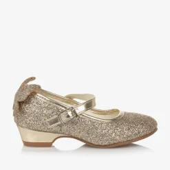 Sevva Bar Shoes|Bar Shoes*Girls Gold Glitter Butterfly Shoes