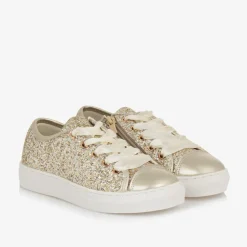 Sevva Trainers|Trainers*Girls Gold Glitter Lace-Up Trainers