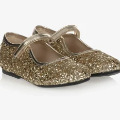 Manuela de Juan Bar Shoes|Bar Shoes*Girls Gold Glitter Shoes