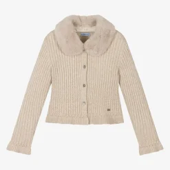 Mayoral Tops*Girls Gold Knitted Cardigan