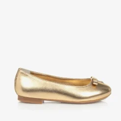 Dolce amp; Gabbana Pumps & Ballerinas|Pumps & Ballerinas*Girls Gold Leather DG Ballerina Pumps