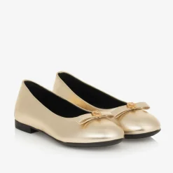 Versace Pumps & Ballerinas|Pumps & Ballerinas*Girls Gold Leather Medusa Pumps