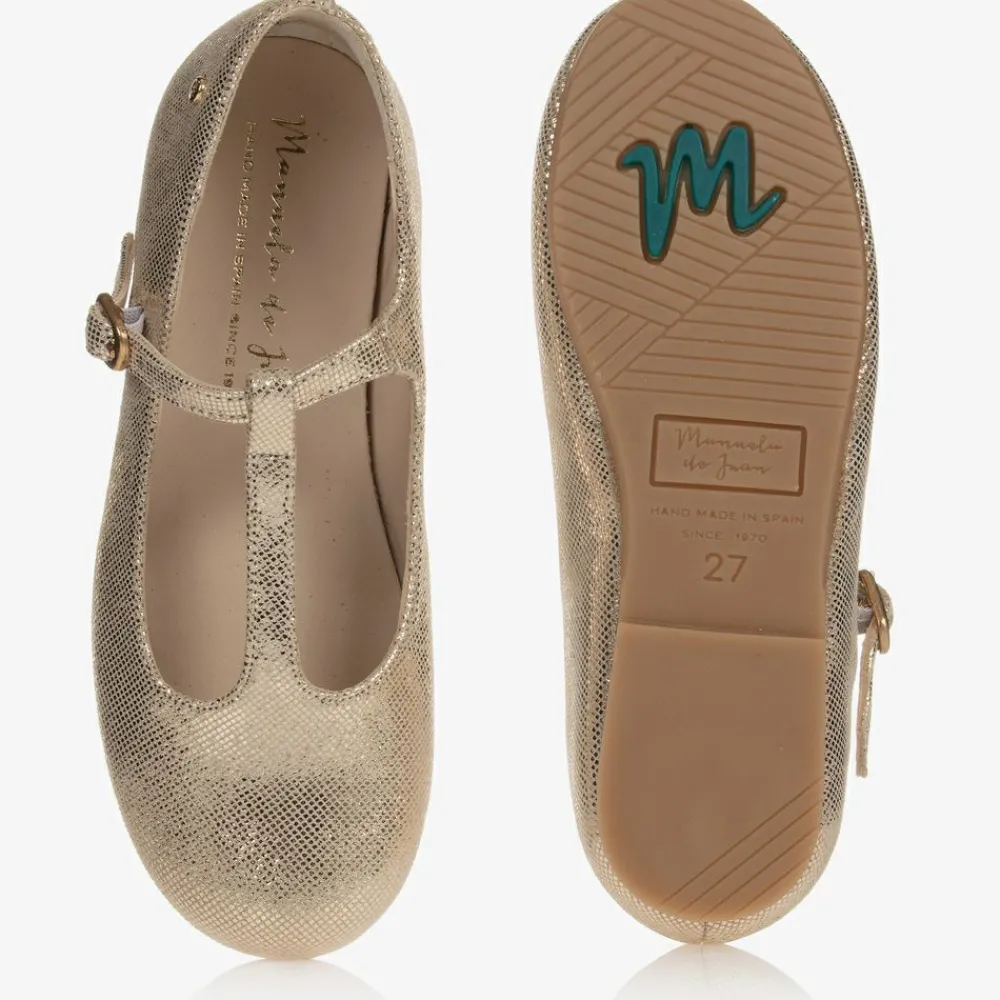 Manuela de Juan Pumps & Ballerinas*Girls Gold Leather Pumps