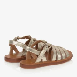 Pom dApi Sandals|Sandals*Girls Gold Leather Sandals