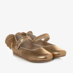 Manuela de Juan Bar Shoes|Bar Shoes*Girls Gold Leather Shoes