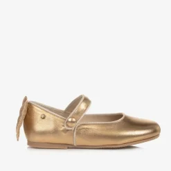 Manuela de Juan Bar Shoes|Bar Shoes*Girls Gold Leather Shoes