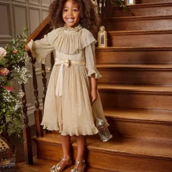 Childrens Classics Bar Shoes|Bar Shoes*Girls Gold Leather Shoes