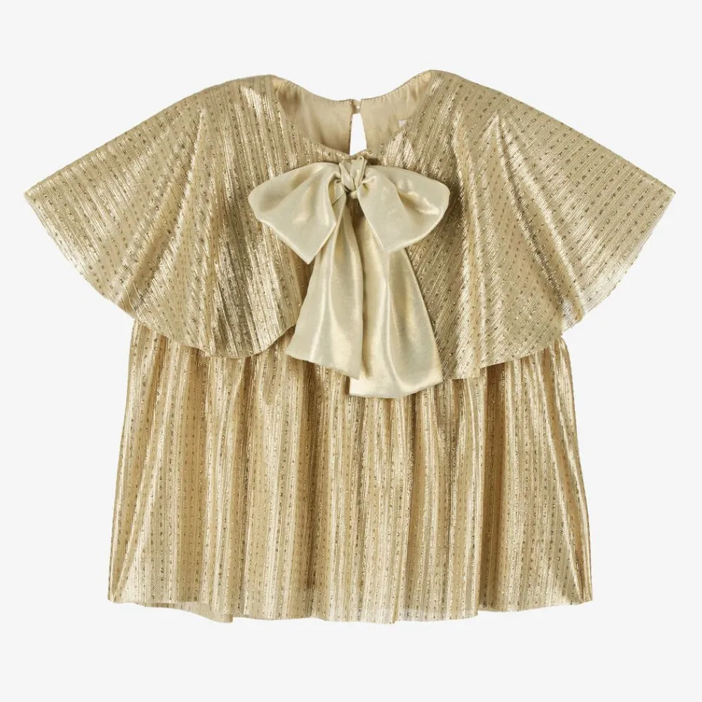 EIRENE Tops*Girls Gold Plissé Blouse