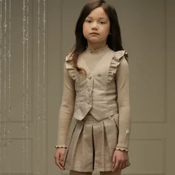 Le Chic Tops*Girls Gold Ruffle Waistcoat