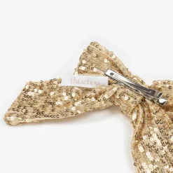 Patachou Gifts|Hair Accessories*Girls Gold Sequin Tulle Bow Hair Clip (14cm)