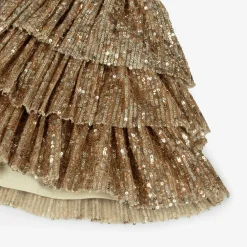 Phi Clothing Gifts|Skirts*Girls Gold Sequin Tulle Ruffle Skirt