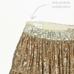 Phi Clothing Gifts|Skirts*Girls Gold Sequin Tulle Ruffle Skirt