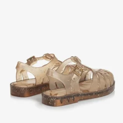 Mini Melissa Jelly Shoes|Jelly Shoes*Girls Gold Star Glitter Jelly Sandals