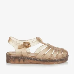 Mini Melissa Jelly Shoes|Jelly Shoes*Girls Gold Star Glitter Jelly Sandals