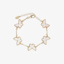 David Charles Jewellery*Girls Gold Tone Ivory Butterfly Bracelet