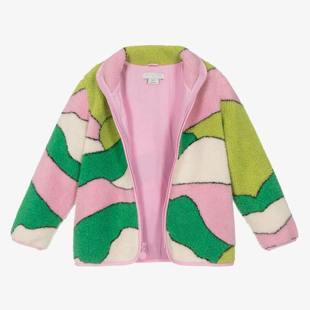 Stella McCartney Kids Coats & Jackets*Girls Green & Pink Fleece Jacket
