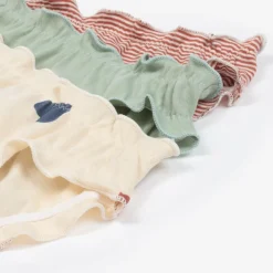 Petit Bateau Underwear*Girls Green & Red Cotton Knickers (3 Pack)