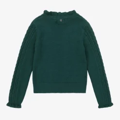 Abel amp; Lula Tops*Girls Green Cable Knit Sweater
