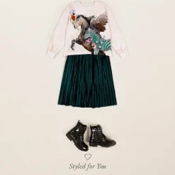 Molo Tights*Girls Green Cotton Glitter Tights Aventurine