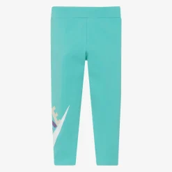 Nike Leggings*Girls Green Cotton Swoosh Leggings